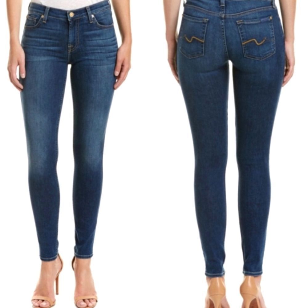 7 For All Mankind Gwenevere Skinny Jeans Dark Wash Sz 25